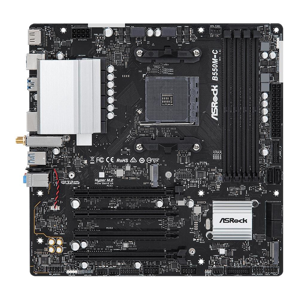 Asrock B550m C Amd Am4 Microatx Motherboard Micro Center 8374