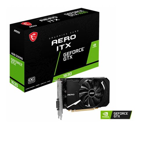 MSI NVIDIA GeForce GTX 1630 Aero ITX Overclocked Single Fan 4GB