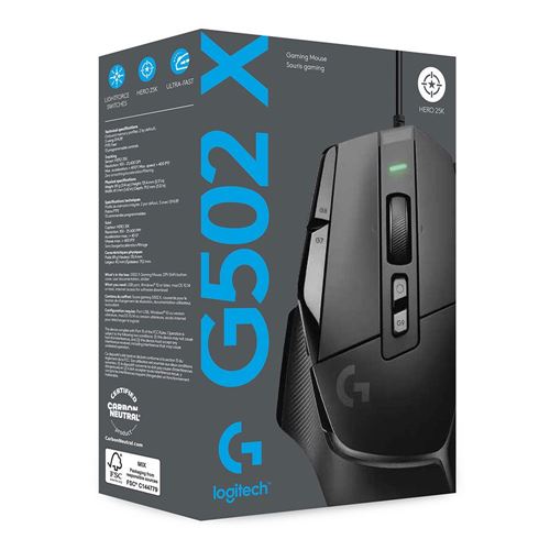 Logitech G502 X Wired Gaming Mouse LIGHTFORCE hybrid optical-mechanical  primary switches, HERO 25K gaming sensor - USB - 910-006136 - Mice 