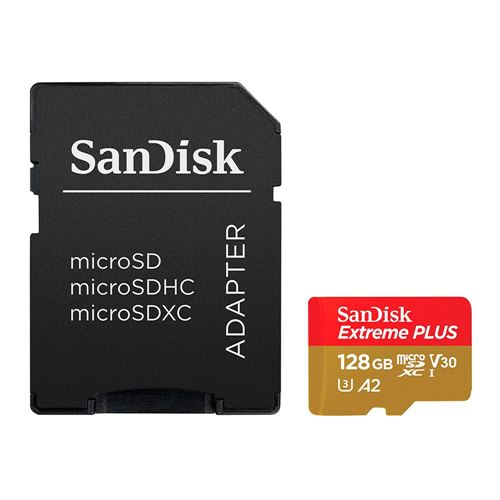 Akademi Umulig klassekammerat SanDisk 128GB Extreme PLUS microSDXC Class 10 A2 UHS-3 V30 Flash Memory Card  with Adapter - Micro Center