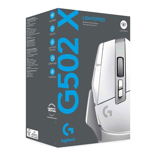 Logitech G G502 X LIGHTSPEED Wireless Gaming Mouse - White - Micro