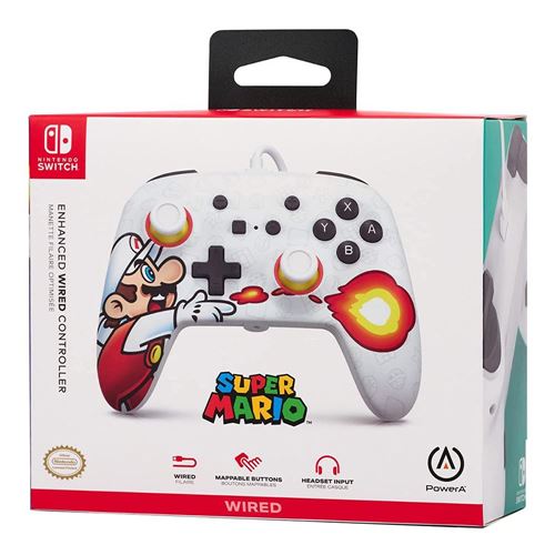 Enhanced Wired Controller and Slim Case for Nintendo Switch — Mario  Fireball, Nintendo Switch Wired controllers. Officially licensed.