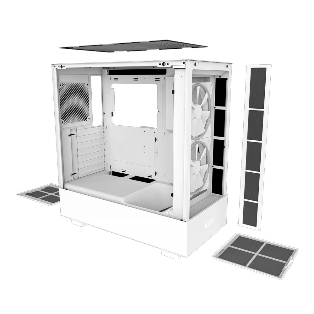 NZXT H5 Elite Tempered Glass ATX Mid-Tower Computer Case - White ...