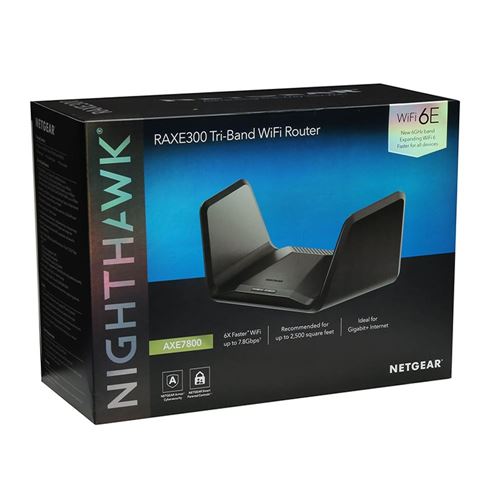 NETGEAR Nighthawk RAXE300 - AXE7800 WiFi 6E Tri-Band Gigabit Wireless  Gaming Router - Micro Center