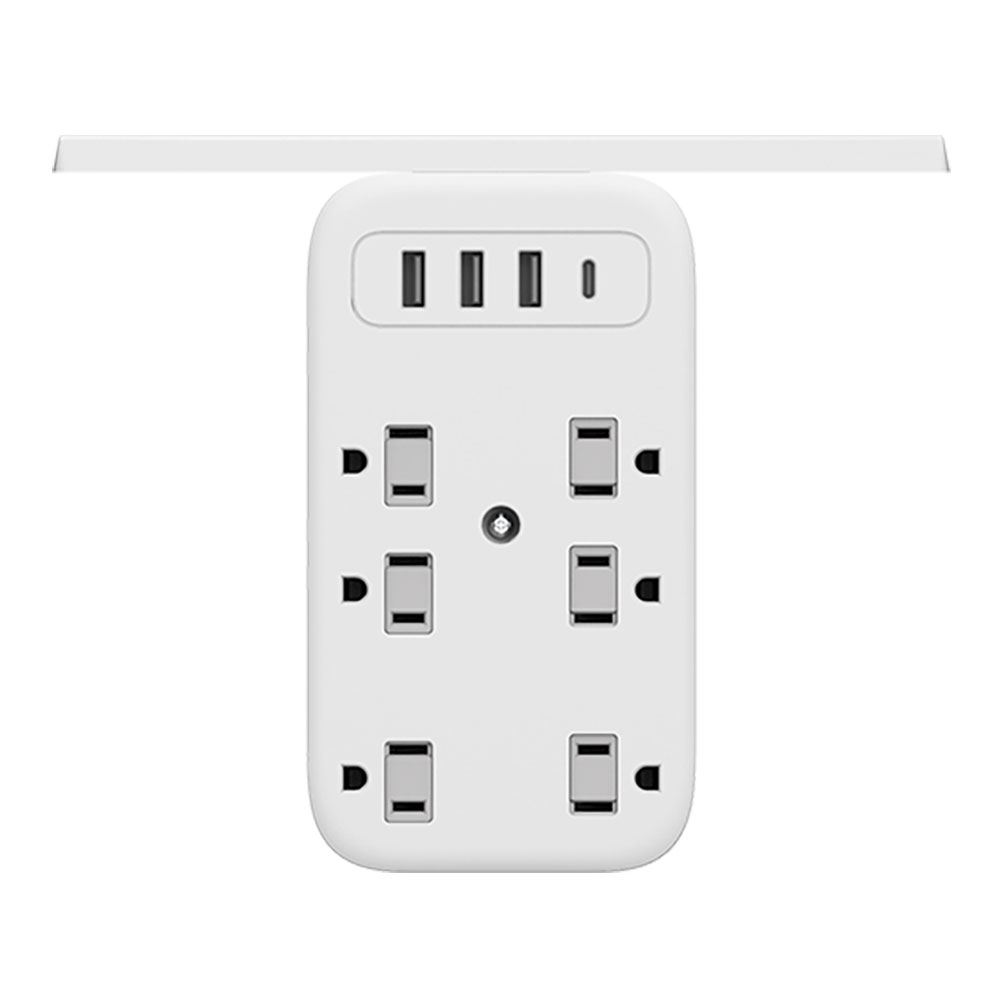 Inland Wall Charger Station Power Strip Shelf VPR 500 White; 6 Outlets; 1050 Joules Micro Center