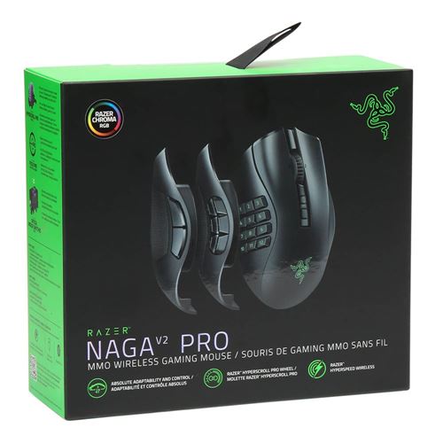 Razer Naga V2 Pro Wireless MMO Gaming Mouse - Black - Micro Center