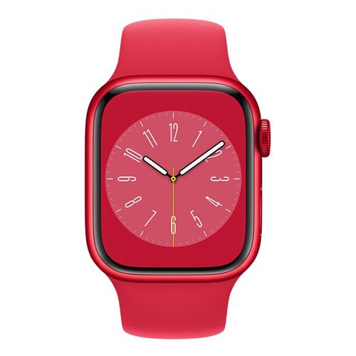 Apple Watch Series 8 GPS 41mm Aluminum Case with Sport Band - Red 