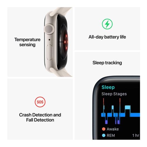 Apple Watch Series 8 GPS 41mm (PRODUCT)RED Aluminum with (PRODUCT)RED Sport  Band A2770 - US