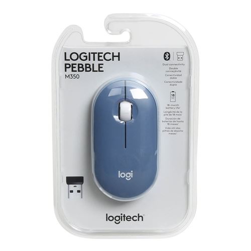  Logitech Pebble Wireless Mouse with Bluetooth or 2.4 GHz  Receiver, Silent, Slim Computer Mouse with Quiet Clicks, for  Laptop/Notebook/iPad/PC/Mac/Chromebook - Blue Grey : Electronics