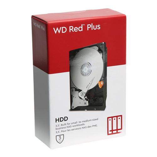WD Red Plus 4TB 5400 RPM SATA III 6Gb/s 3.5" Internal NAS CMR Hard Drive - Center