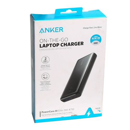 Anker Power Bank, PowerCore III Elite 25600 PD 87W with 65W PD