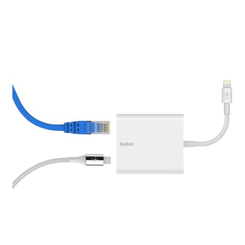 Belkin Ethernet + Power Adapter with Lightning connector - Micro 