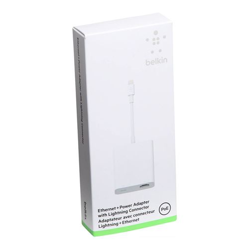 Belkin Ethernet + Power Adapter with Lightning connector - Micro