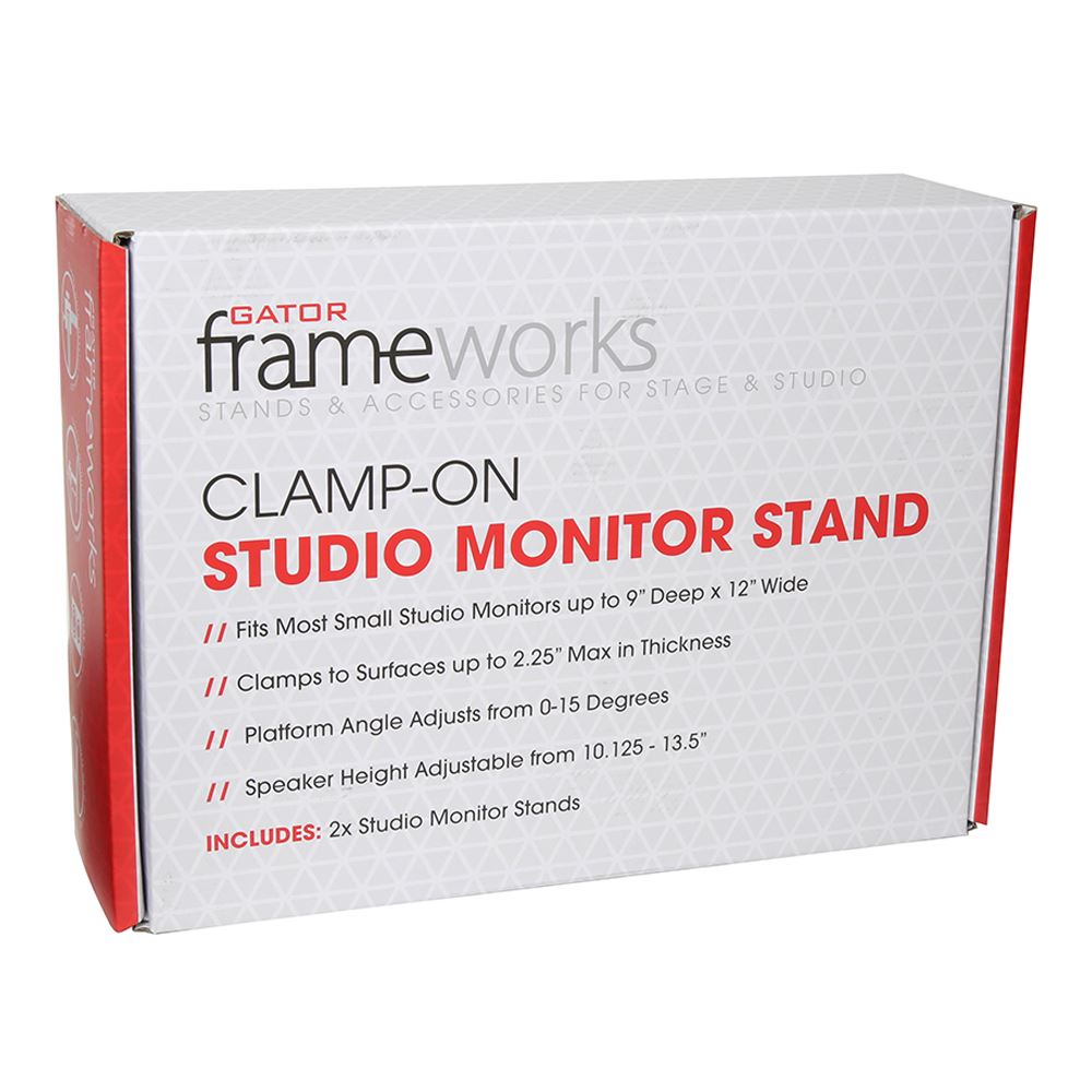 Gator Frameworks Frameworks ClampOn Studio Monitor Stands Adjustable