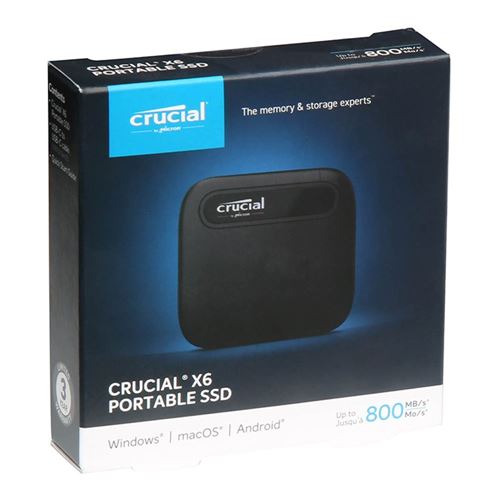  Crucial X6 500GB Portable SSD - Up to 800MB/s - PC and Mac -  USB 3.2 USB-C External Solid State Drive - CT500X6SSD9 : Electronics