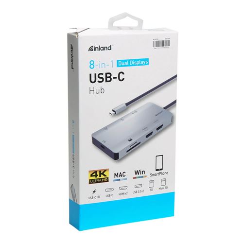 defile absolutte uendelig Inland USB Type-C 8-in-1 Hub with DP1.4 - Micro Center