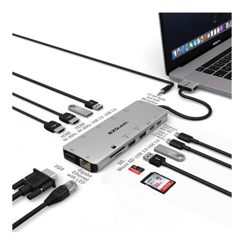 Ultimate Plus Dual HDMI USB-C Multimedia Hub Adapter 12 Ports with Power  Delivery 3.0