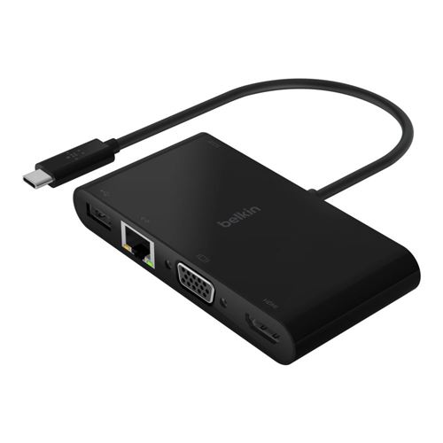 Belkin USB C Hub, 11-in-1 MultiPort Adapter Dock with 4K HDMI, DP, VGA, USB- C 100W PD Pass-Through Charging, 3 USB A, - Micro Center