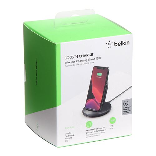 Belkin BOOST CHARGE 15W Wireless Charging Stand + QC 3.0 24W Wall Charger -  Micro Center
