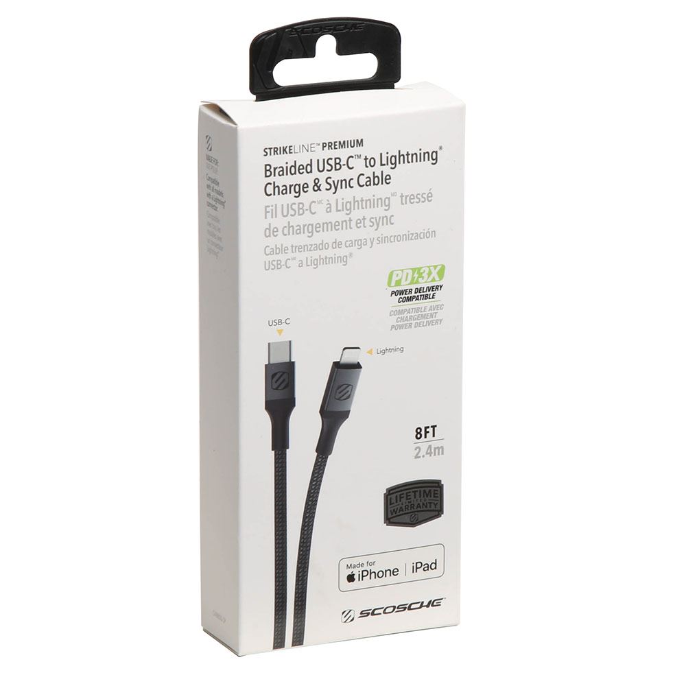 Scosche Industries Strikeline Lightning Male to USB 2.0 (Type-C) Male ...