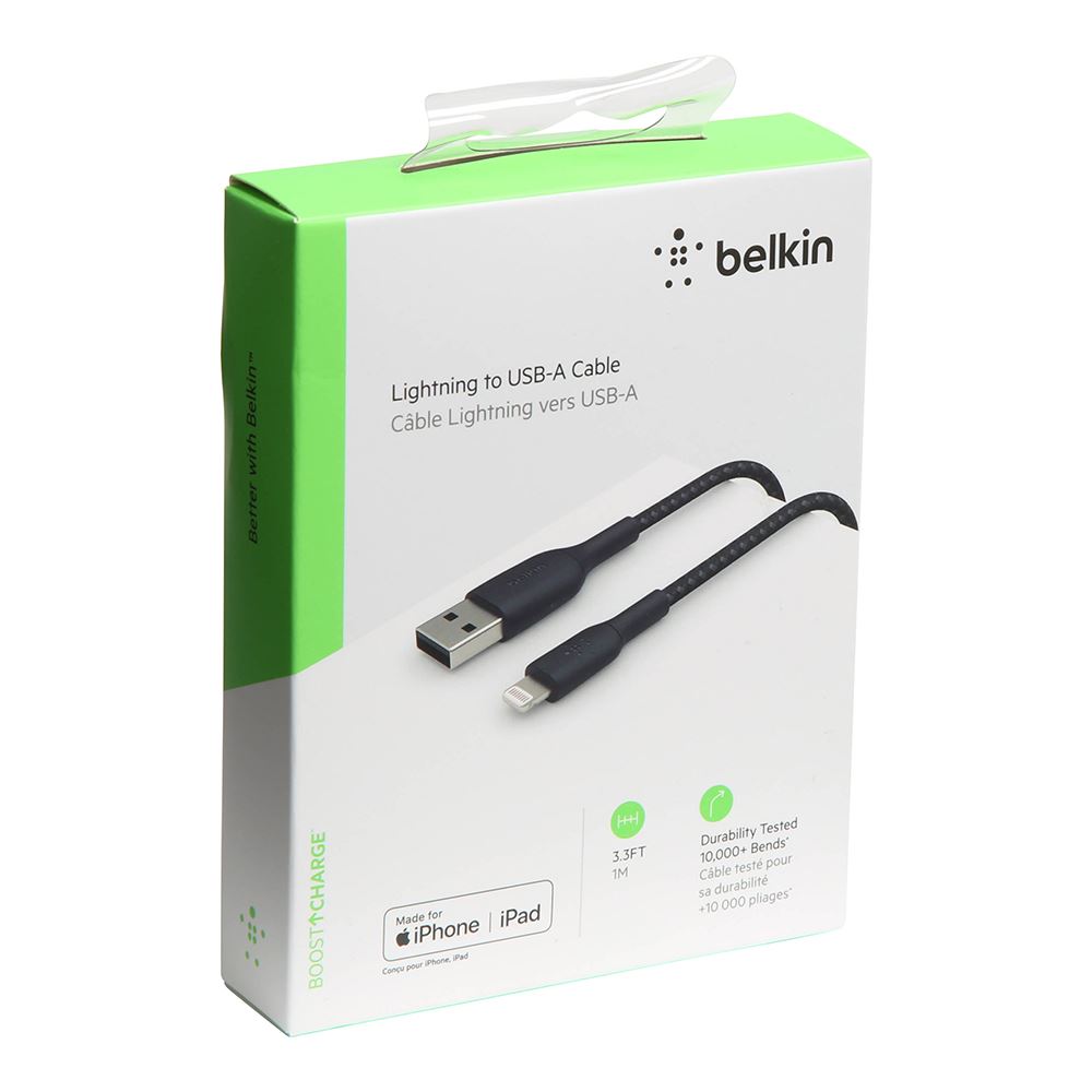 Belkin BOOST CHARGE Braided Lightning to USB-A Charge/ Sync Cable 3.3 ...