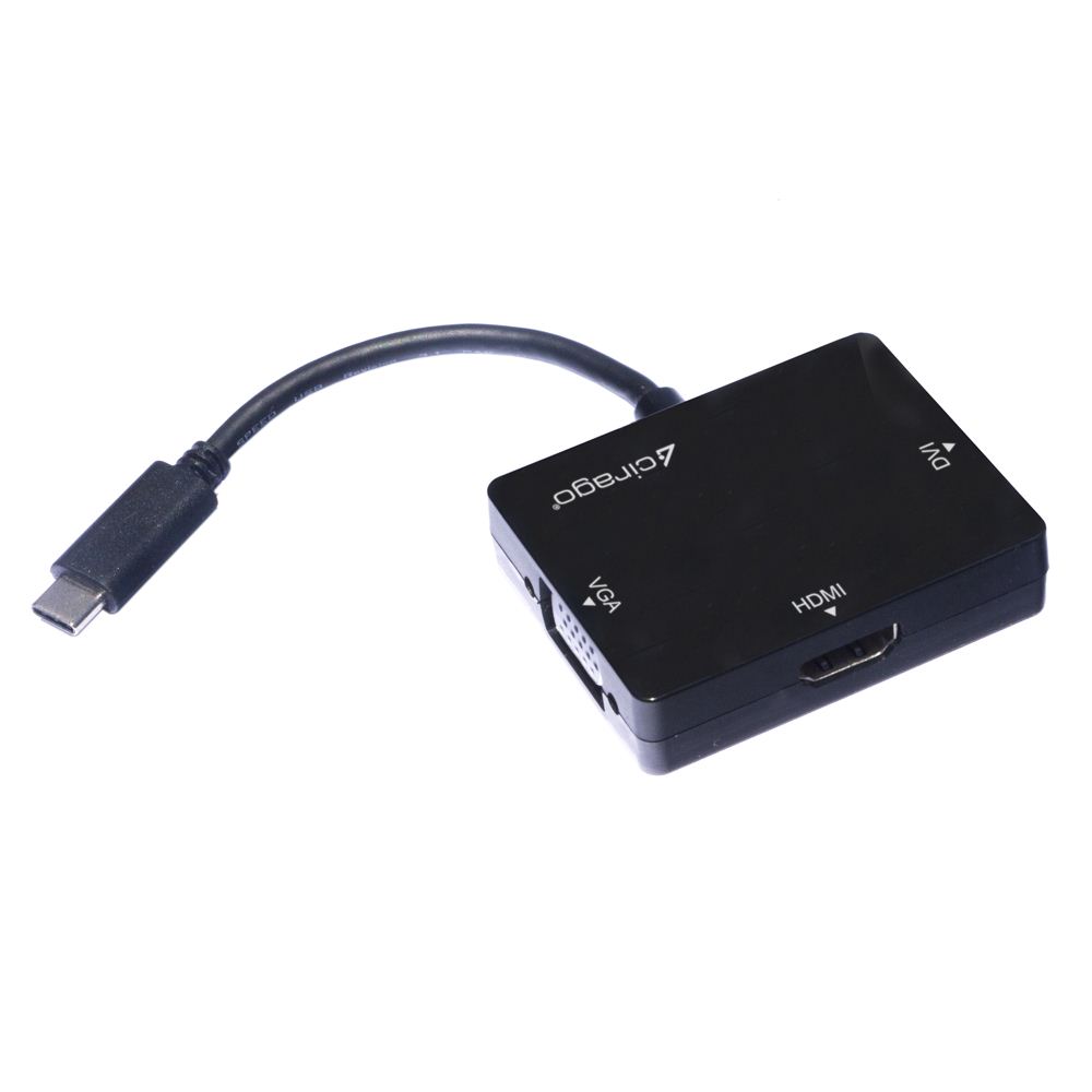 Cirago USB 3.1 Gen 2 (Type-C) Male to HDMI / DVI / VGA Display Adapter ...