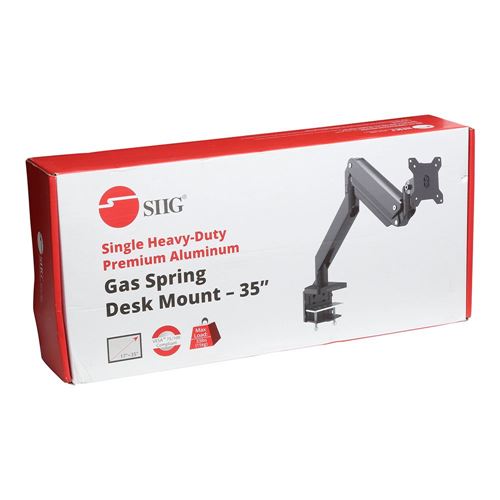 SIIG Single Monitor Heavy-Duty Premium Gas Spring Desk Mount - 17 to 35, VESA  75x75, 100x100 - Micro Center