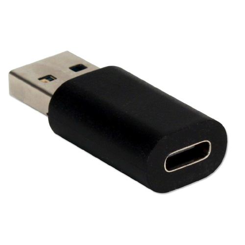 QVS USB 3.1 1 Type-A) Male to 3.1 (Gen 1 Type-C) Female Adapter - Black Micro Center