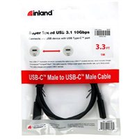 Inland USB 3.1 (Gen 2 Type-C) to USB 3.1 (Gen 2 Type-C) Cable 3.28 ft. -  Black - Micro Center