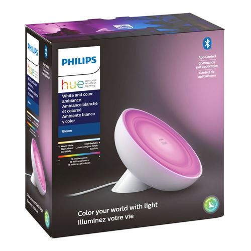 ruilen huurder plastic Philips Hue Bloom White and Color Corded Dimmable LED, White; Bluetooth and  Zigbee Smart Light Table Lamp - Micro Center