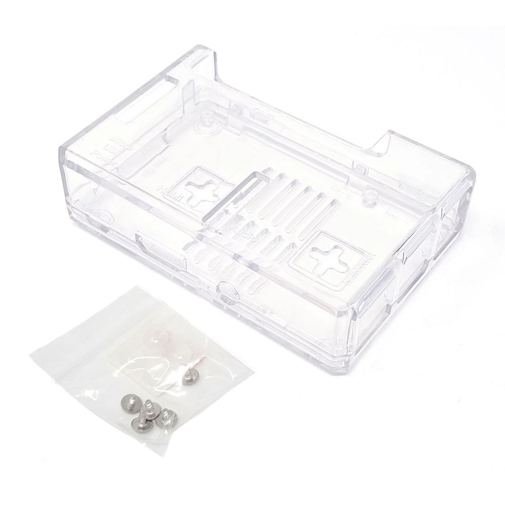 Micro Connectors Plastic Raspberry Pi 3 Model B Case Kit - Clear ...