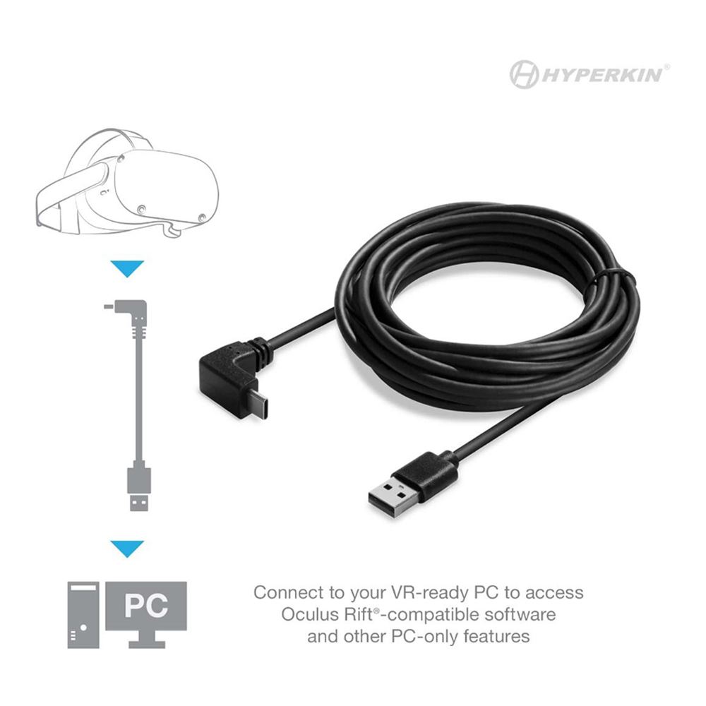 Hyperkin 16 Ft. Right Angled PC Cable For Oculus Quest and Oculus Quest