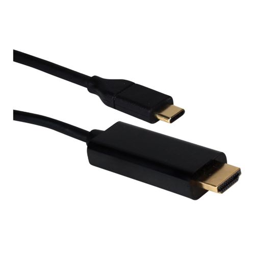 QVS USB Type-C/Thunderbolt 3to HDMI Video Converter Cable 6ft (Black) -