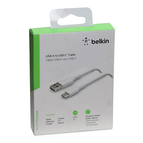 Chargeur Belkin 20W USB-C + câble USB-C Belkin vers Lightning (1M