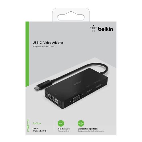 Belkin Multiport USB-C Adapter Video Adapter w/VGA, 4K HDMI, 4K DisplayPort) Connect Your USB-C Laptop to Any - Micro Center