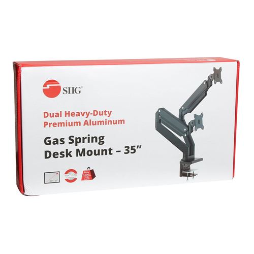 SIIG Single Monitor Heavy-Duty Premium Gas Spring Desk Mount - 17 to 35,  VESA 75x75, 100x100 - Micro Center