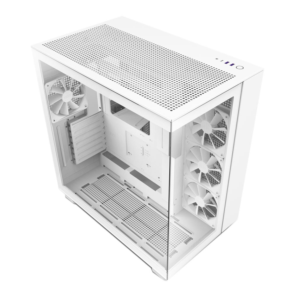 NZXT H9 Flow Tempered Glass ATX Mid-Tower Computer Case - White - Micro ...