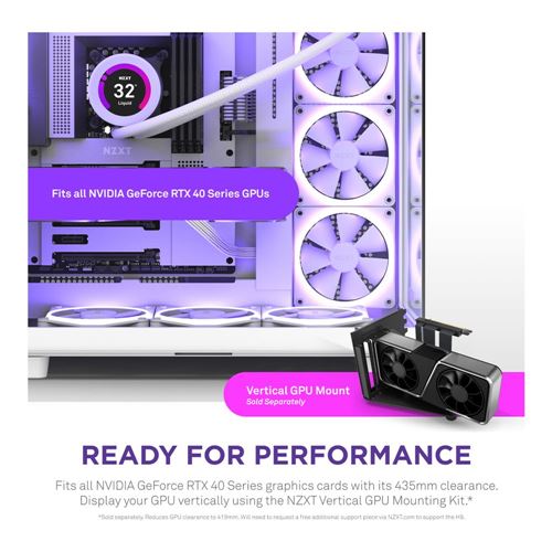 NZXT H9 Flow Dual-Chamber ATX Mid-Tower PC Gaming Case CM-H91FB-01 -  High-Airflow Perforated Top Panel Tempered Glass Front & Side Panels 360mm