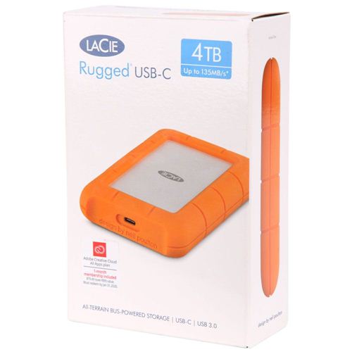 LaCie 4TB Rugged USB-C Portable Hard Drive - Apple