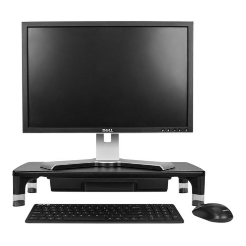 Adjustable Foldable Monitor Stand Riser with Storage Drawer - EURPMASKBlack