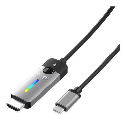 USB Type-C to HDMI with RGB LED Light Center