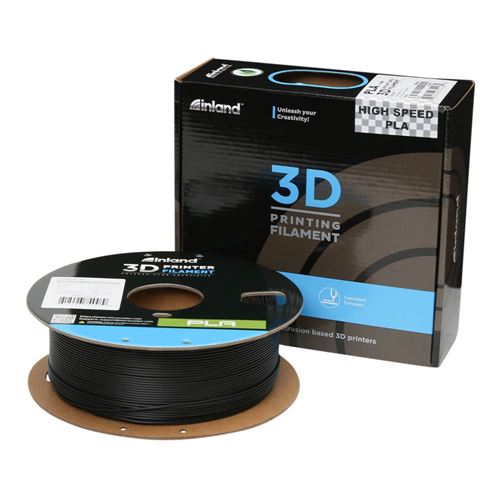 Inland Matte PLA Filament 1.75mm Black 3D Printer Filament, 1kg Spool