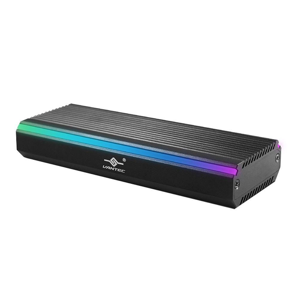 Vantec NexStar SX USB 3.2 (Gen 2 Type-C) M.2 NVMe/SATA RGB Enclosure ...