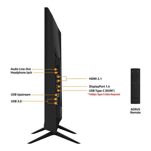 gigabyte aorus fv43u 43 144hz 4k uhd hdr gaming monitor