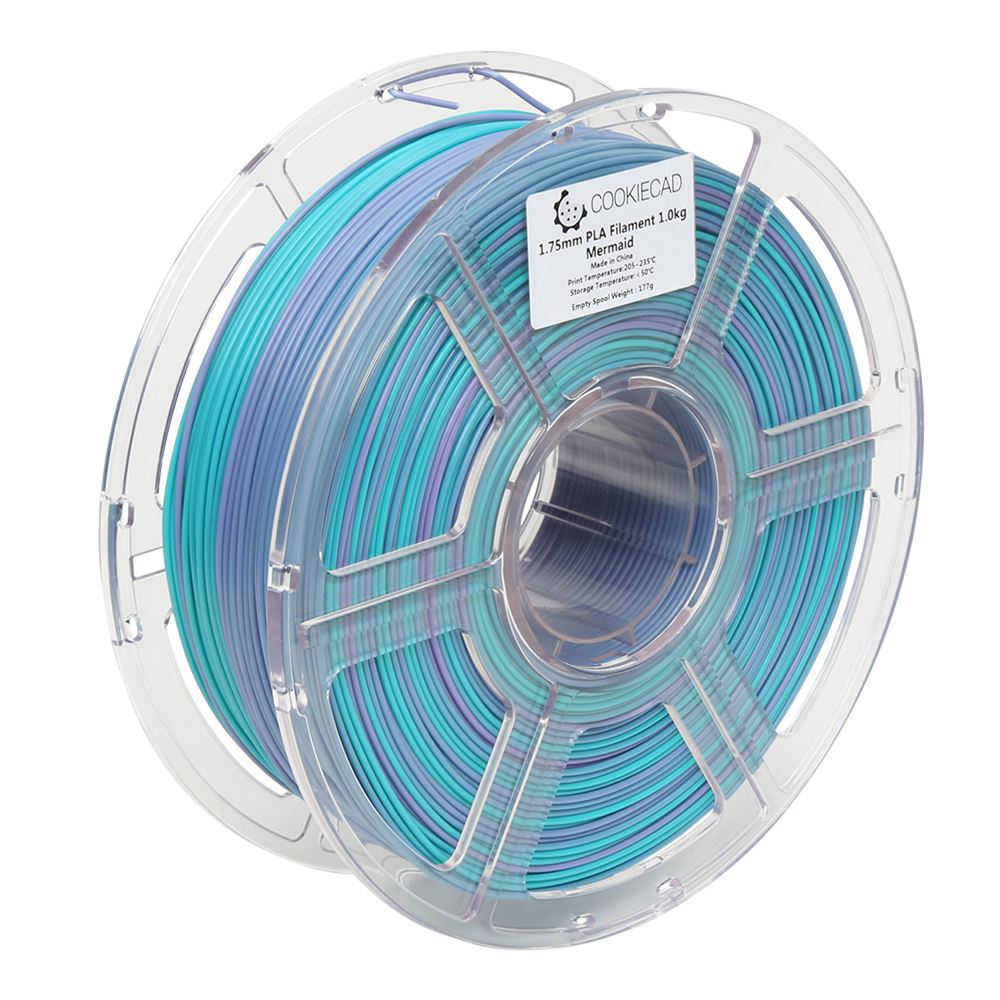 Cookiecad 1.75mm Mermaid (Rainbow Transition) PLA 3D Printer Filament ...