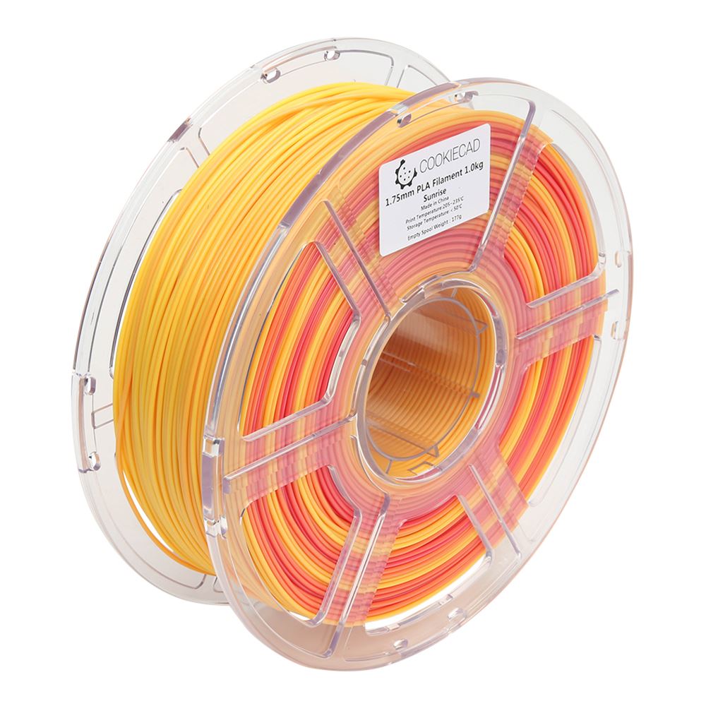 Cookiecad 1.75mm Sunrise (Rainbow Transition) PLA 3D Printer Filament ...