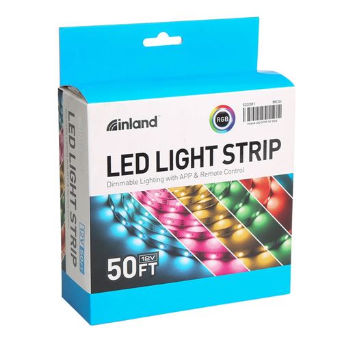 Inland LED Strip Lights 50 ft Smart Light Strips with App Control Remote