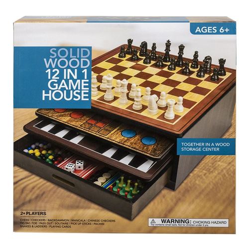 Game Gallery Chess & Checkers Wood Set