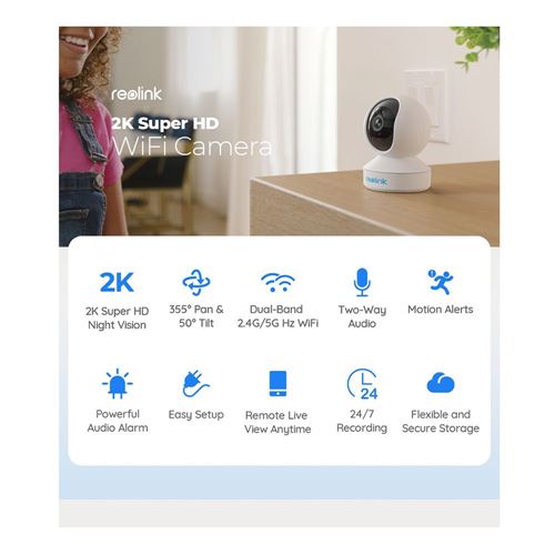 Reolink T1 Pro WiFi - ft. IR Connectivity; Indoor; 40 Security Micro Resolution; Powered AC 4MP Camera; Center Range