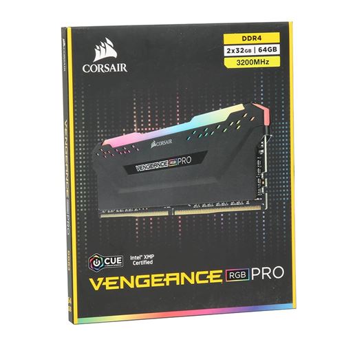 Corsair VENGEANCE LPX DDR4 64GB (2x32GB) 3200MHz CL16 Intel XMP 2.0  Computer Memory - Black (CMK64GX4M2E3200C16)